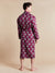 Lightweight Men's Dressing Gown model photo back - Gatsby Paisley Wine | Bown of London